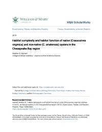 (Crassostrea Virginica) and Non-Native (C. Ariakensis) Oysters in the Chesapeake Bay Region