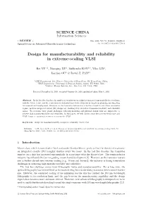 Design for Manufacturability and Reliability in Extreme-Scaling VLSI