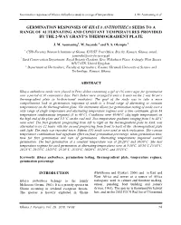 Germination Responses of Khaya Anthotheca Seeds to a Range of Alternating and Constant Temperatures Provided by the 2-Way Grant’S Thermogradient Plate