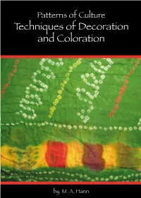 Techniques of Decoration and Coloration