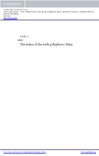 The Status of the Early Polyphonic Mass