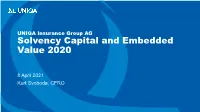 UNIQA Insurance Group AG Solvency Capital and Embedded Value 2019