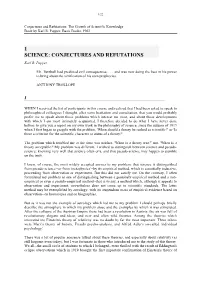 1 SCIENCE: CONJECTURES and REFUTATIONS Karl R
