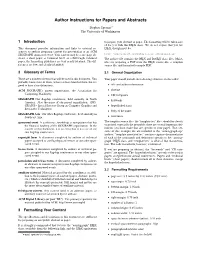 ACM SIGGRAPH Formatting Instructions