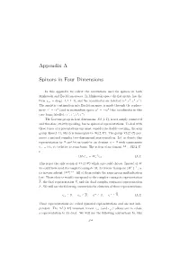 Appendix a Spinors in Four Dimensions