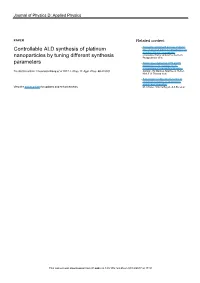 Controllable ALD Synthesis of Platinum Nanoparticles by Tuning