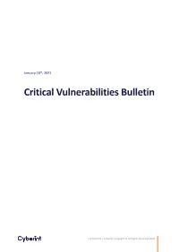 Critical Vulnerabilities Bulletin