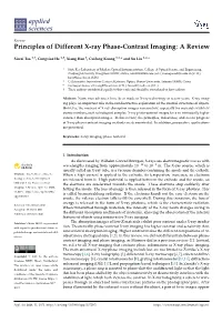 Principles of Different X-Ray Phase-Contrast Imaging: a Review