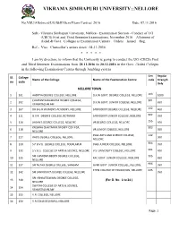 Vikrama Simhapuri University::Nellore