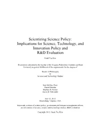 Implications for Science, Technology, and Innovation Policy and R&D