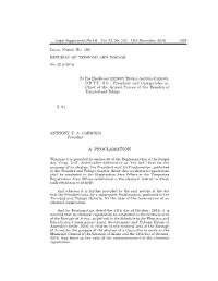 Legal Notice Nos. 195 To