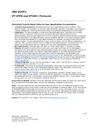 [MS-VUVP]: VT-UTF8 and VT100+ Protocols