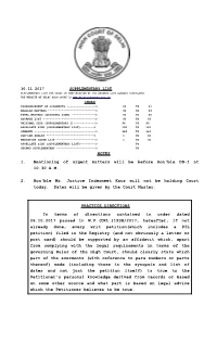 NOTES 1. Mentioning of Urgent Matters Will Be Before Hon'ble DB-I at 10.30 A.M
