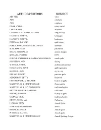 Authors/Editors Subject
