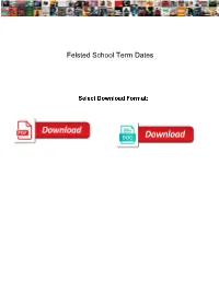 Felsted School Term Dates
