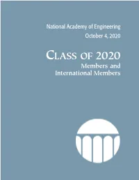 Introduction of the Class of 2020
