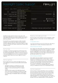 Baselight Codec Support