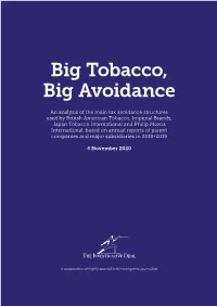 Big Tobacco, Big Avoidance Report 2020 1