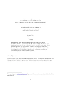 Charitable Giving and Social Group Size: Does It Take a Lot of Friends to Be a Successful Fundraiser?