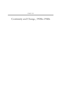 Continuity and Change, 1920S–1940S 136 A