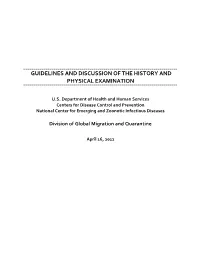 Guidelines and Discussion of the History and Physical Examination