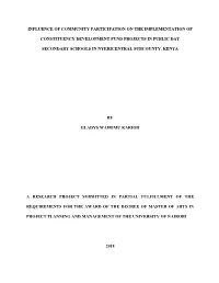 Influence of Community Participation on the Implementation Of