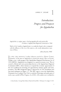Progress and Prospects for Appalachia