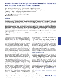 Restriction-Modification Systems As Mobile Genetic Elements in the Evolution of an Intracellular Symbiont