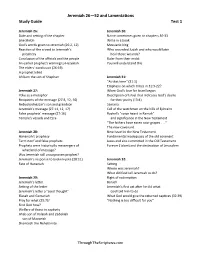 Study Guide Test 1 Jeremiah 26—52 and Lamenta