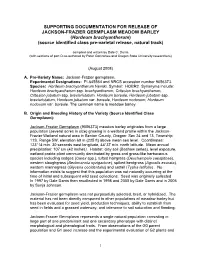 Supporting Documentation for Release Of