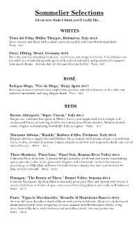 Wines in Stock Not on the Wine List