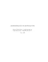 Administraci´On De Sistemas Unix