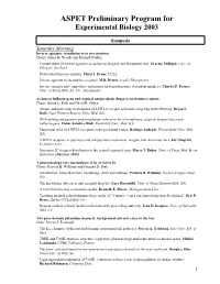 ASPET Preliminary Program for Experimental Biology 2003