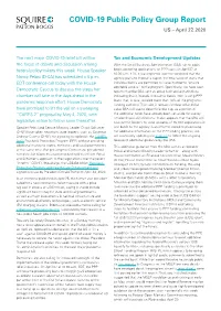 COVID-19 Public Policy Group Report US – April 27, 2020