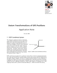 Datum Transformations of GPS Positions Application Note