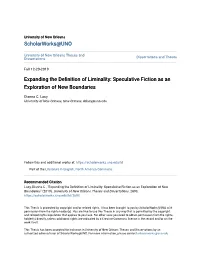 Expanding the Definition of Liminality: Speculative Fiction As an Exploration of New Boundaries