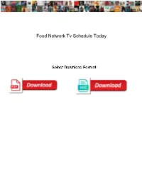 Food Network Tv Schedule Today
