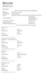 Material Safety Data Sheet Ethanol SDA1, Anhydrous MSDS# 88067 Section 1