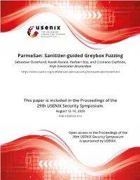 Parmesan: Sanitizer-Guided Greybox Fuzzing