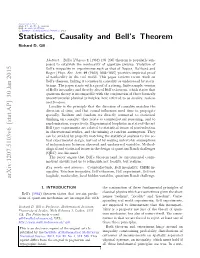 Statistics, Causality and Bell's Theorem