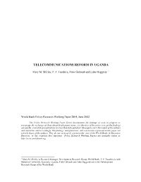 Telecommunications Reform in Uganda