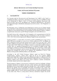 Albania: Infrastructure and Tourism Enabling Programme