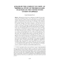 An Empirical Study of the Ideologies of Judges on the Unites States