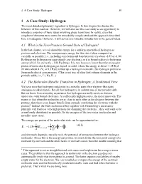 Chapter 4: a Case Study (Hydrogen)