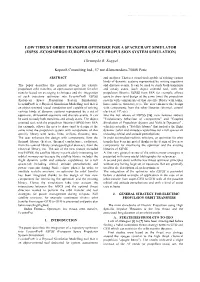 Low Thrust Orbit Transfer Optimiser for a Spacecraft Simulator (Espss -Ecosimpro® European Space Propulsion System Simulation)