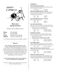 Menu 2021 Spring | Summer