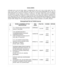 Recognized List of D.Ed.Course