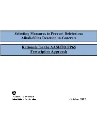 Selecting Measures to Prevent Deleterious Alkali-Silica Reaction in Concrete