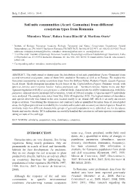 Soil Mite Communities (Acari: Gamasina) from Different Ecosystem Types from Romania