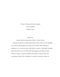A Theory of Democratic Christian Appeals Andrew Macphail Oberlin